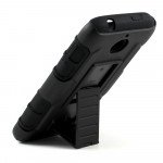 Wholesale HTC Desire 510 Horizontal Armor Holster Combo Belt Clip (Black)